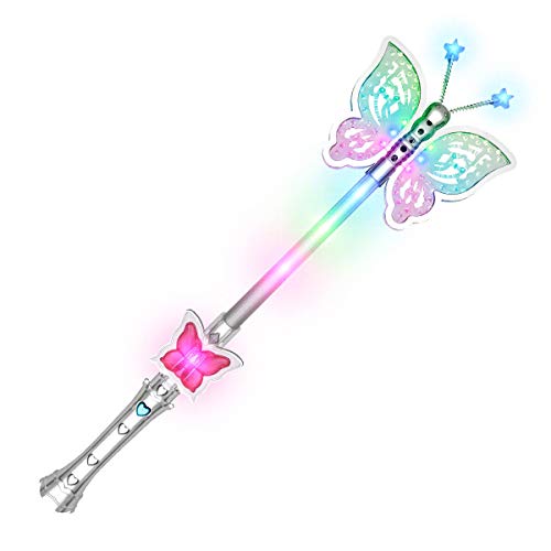 FlashingBlinkyLights Light Up LED Pretty Butterfly Fairy Wand for Girls - Image 1