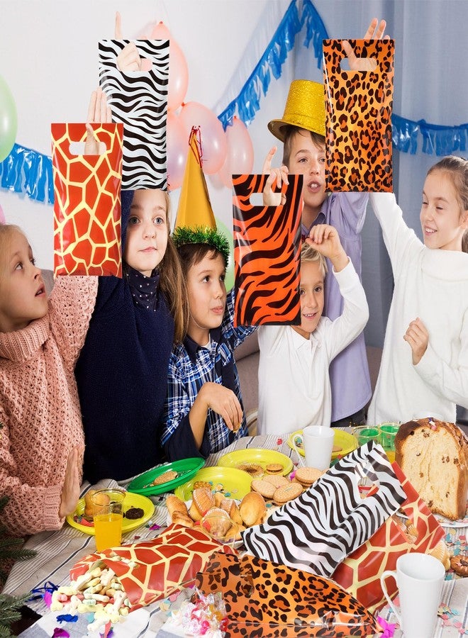 Dinifee 100 Pieces Plastic Safari Goodie Gift Bags Bulk Jungle Party Favors Candy Bags for Kids Summer Jungle Safari Animal Party Favors Supplies - Image 4
