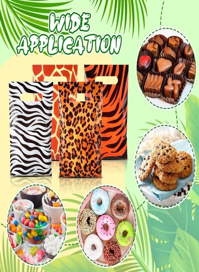 Dinifee 100 Pieces Plastic Safari Goodie Gift Bags Bulk Jungle Party Favors Candy Bags for Kids Summer Jungle Safari Animal Party Favors Supplies - Image 5