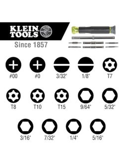 Klein Tools 32314 Electronic Screwdriver 14 Inch 1 With 8 Precision Tips Slotted Phillips And Tamperproof Torx Bits 6 Precision Nut Drivers  - Image 3