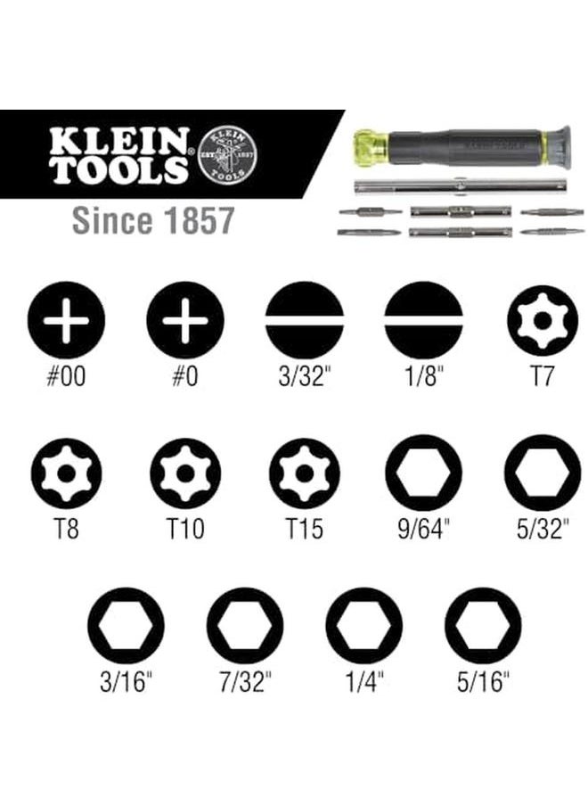 Klein Tools - 32314 Electronic Screwdriver 14 Inch 1 With 8 Precision Tips Slotted Phillips And Tamperproof Torx Bits 6 Precision Nut Drivers - Image 1