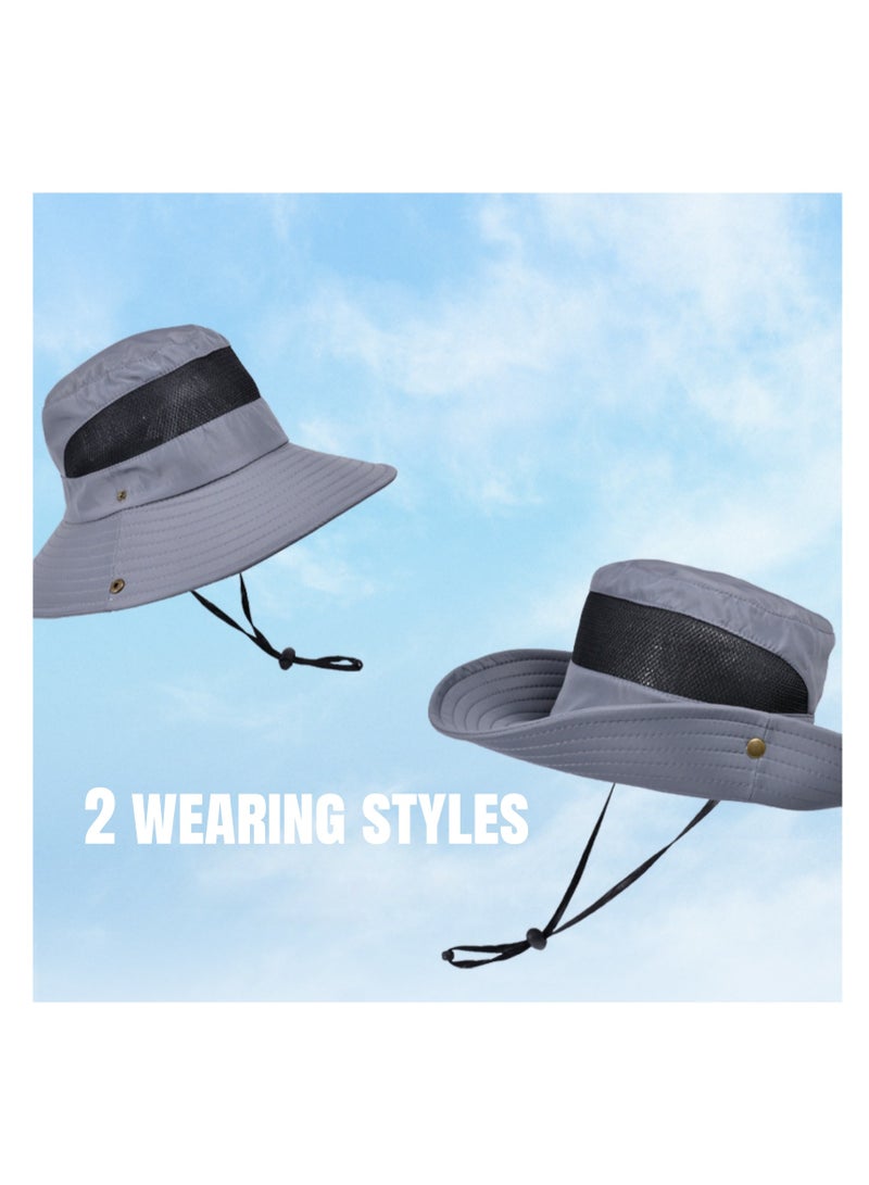 NOVOLAN Bucket Hat Fishing Hat Sun Hat Wide Brim Waterproof Breathable Summer Mesh Breathable Fisherman Hat Men's Outdoor Hiking Hat Women's Big Brim Sun Hat Bennie Hat Sun Protection (Green) - Image 5