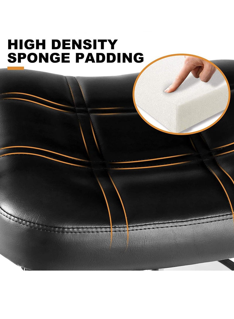 شاربدو كرسي صالون الحلاقة بمضخة هيدروليكية دوارة للتجميل شديدة التحمل، أسود - Image 5