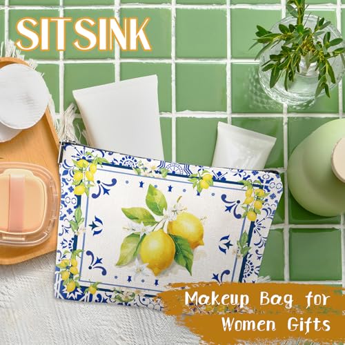 Sitsink Amalfi Coast Souvenir - South Italy Travel Makeup Bags, Lemon Themed Party Gifts for Girls Bachelorette Besties Bridesmaid, Italy Vacation Trip Cosmetic Pouch - Image 3