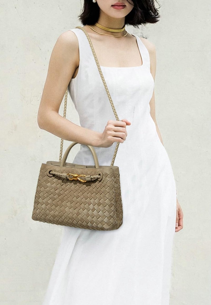 Niction Suede Woven Tote Bag for Women PU Leather Hobo Bags Trendy Crossbody Purse Shoulder Satchel Bag Top Handle Tote Handbag - Image 2