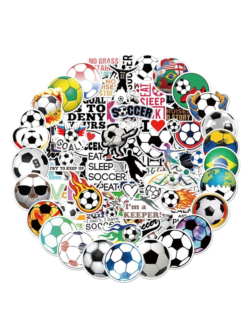 KASTWAVE 100PCS Soccer Stickers - Motivational Vinyl Waterproof Stickers for Scrapbooking, Water Bottles, Luggage, Teaching Incentives, and Soccer Team Gifts for Kids, Teens, and Adults - Image 1