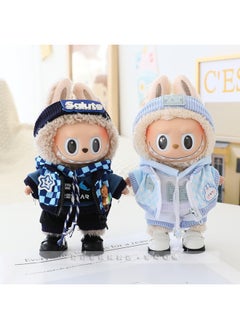 Generic 17cm Rab Cloth Pendant Clothes Labubu Blind Box Keychain Vinyl Doll Casual Suit Doll Clothes-Specifications:Suitable For The First And Second Generation (excluding Baby)-Color:Pink Velvet Sweatshirt (doll Not Included)  - Image 2