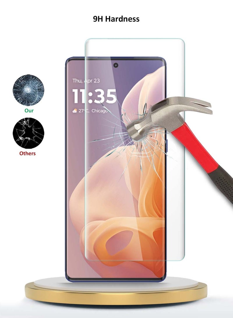 Wtech Motorola Moto G85 / Motorola S50 Neo / Motorola Edge 50 Fusion 5G 2024 Premium Curved Edges UV Full Glue Full Cover Tempered Glass Screen Protector (MSGUCN) - Clear - Image 3