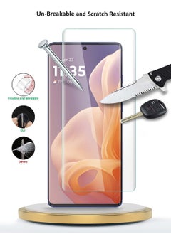Wtech Motorola Moto G85 / Motorola S50 Neo / Motorola Edge 50 Fusion 5G 2024 Premium Curved Edges UV Full Glue Full Cover Tempered Glass Screen Protector (MSGUCN) - Clear  - Image 4