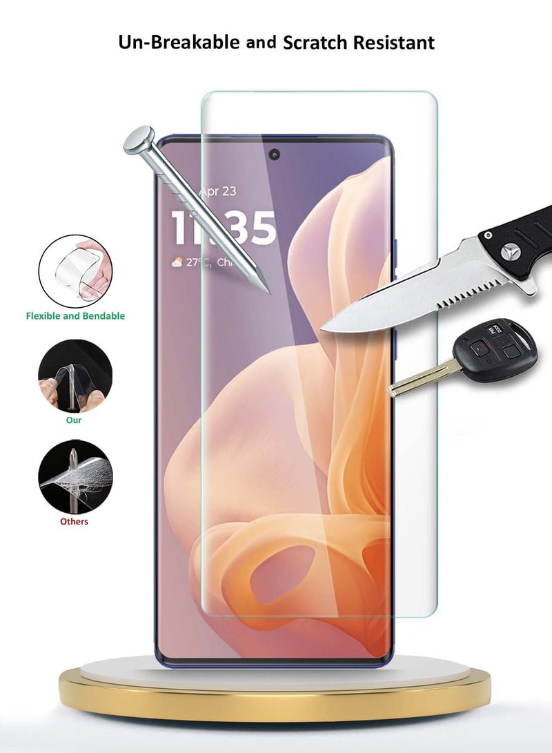 Wtech Motorola Moto G85 / Motorola S50 Neo / Motorola Edge 50 Fusion 5G 2024 Premium Curved Edges UV Full Glue Full Cover Tempered Glass Screen Protector (MSGUCN) - Clear - Image 4