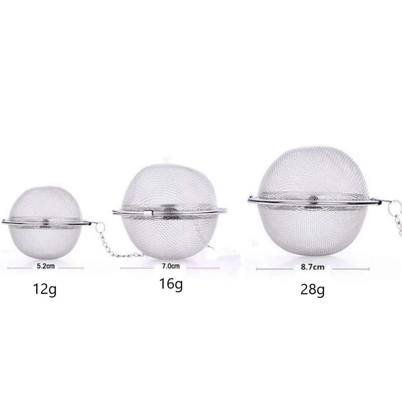 Mayata 3pcs Stainless steel fine mesh seasoning ball kitchen soup spice stew filter kitchen tool metal tea bag tea ball (3pcs Round Shape),Silver,5cm/6cm/7cm - Image 5