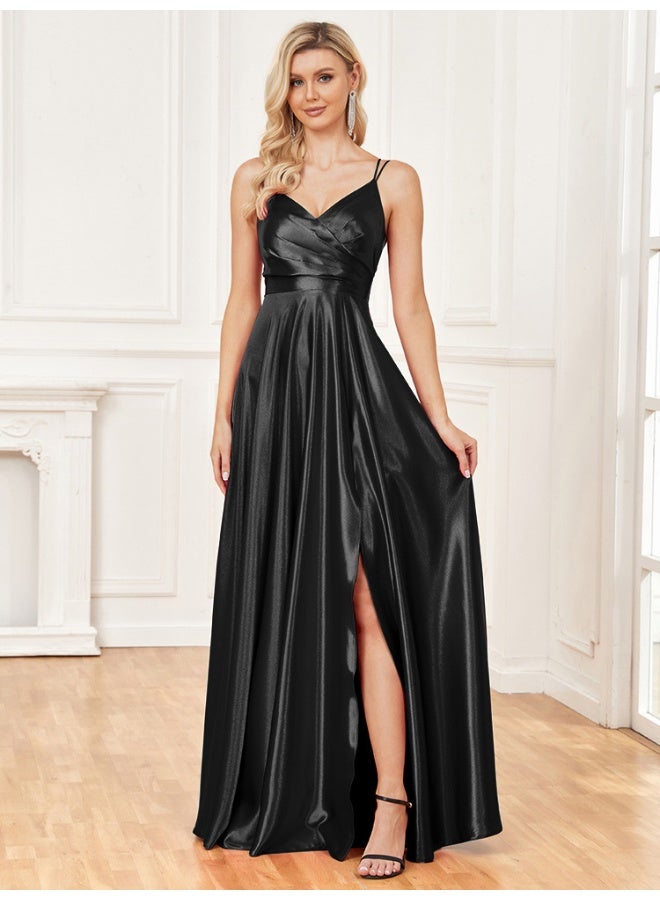 Madam Uniq Satin A-Line Dress - Image 1