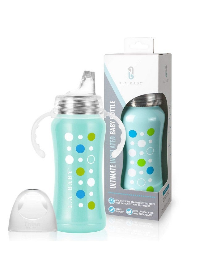 L.A. Baby Ultimate Stainless Steel Sippy Cup | 9oz Insulated Sippy Cup for Toddlers Insulates 10+ Hours | Leak-Free, Non-Toxic Medical Grade Silicone and Stainless Steel Sippy Cup for Baby - Green - Image 1