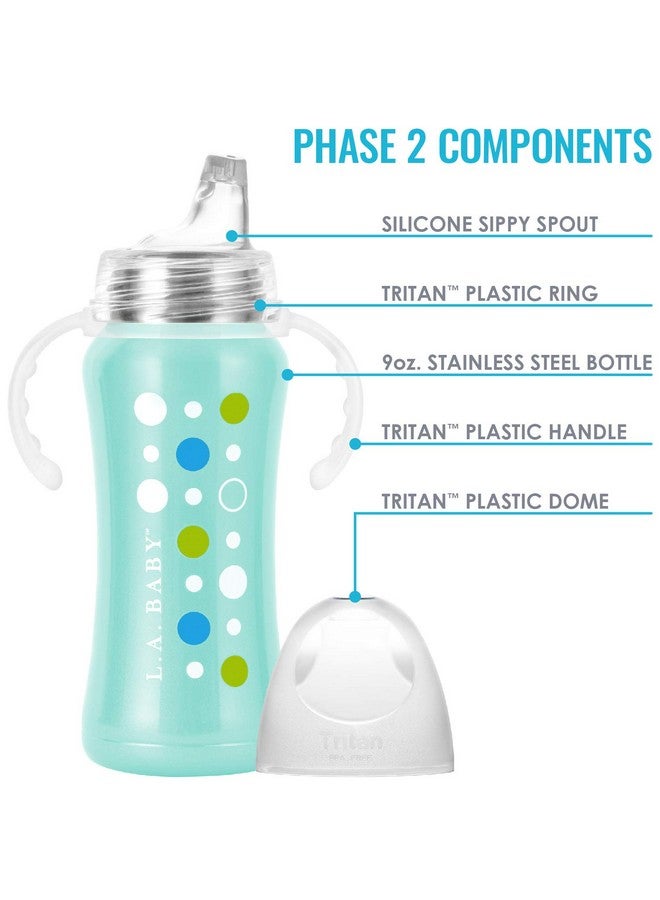 L.A. Baby Ultimate Stainless Steel Sippy Cup | 9oz Insulated Sippy Cup for Toddlers Insulates 10+ Hours | Leak-Free, Non-Toxic Medical Grade Silicone and Stainless Steel Sippy Cup for Baby - Green - Image 5