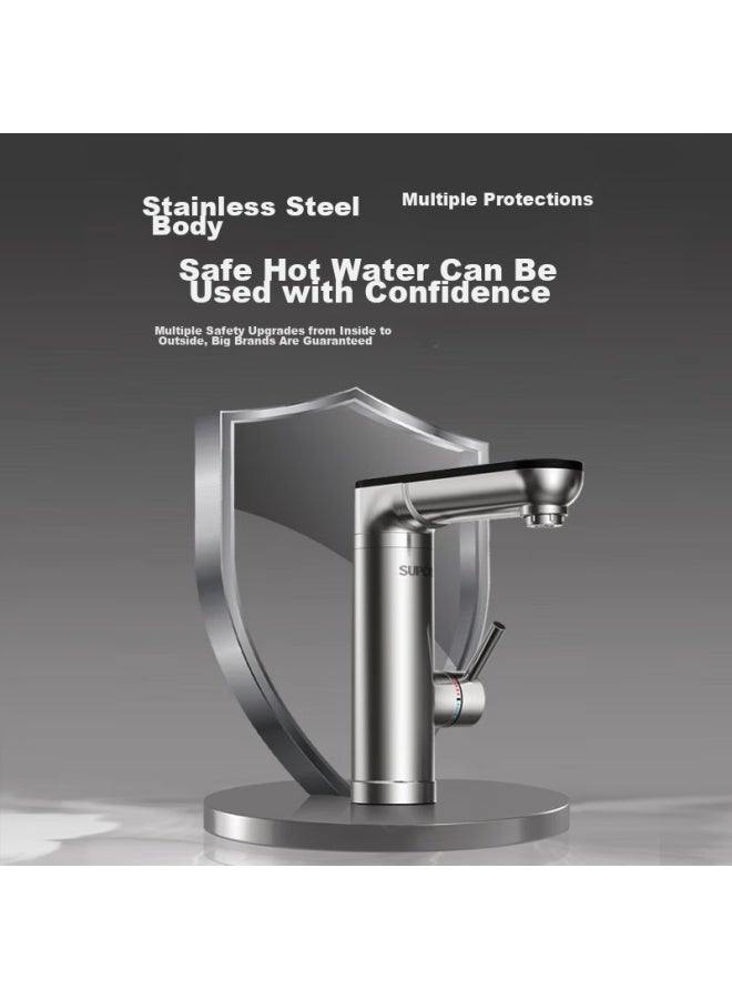 Supor Electric Smart Faucet, Stainless Steel Bathroom Sink Faucet, Instant Heating, Quick Heating, Small Kitchen Treasure, National Subsidy - Image 1