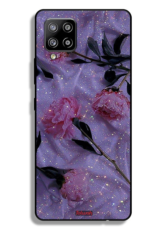 Tolwak Samsung Galaxy A42 5G Protective Case Cover Glitter Roses - Image 1
