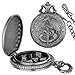 Keller & Weber Mini DND Dice Set Flying Dragon Holds Long Sword Pocket Watch Shell Case DND Starter Set 7pcs Polyhedral Metal Dice Set DD Gifts with Gift Bag Role Playing Board Game Accessories Silver - Image 2