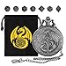 Keller & Weber Mini DND Dice Set Flying Dragon Holds Long Sword Pocket Watch Shell Case DND Starter Set 7pcs Polyhedral Metal Dice Set DD Gifts with Gift Bag Role Playing Board Game Accessories Silver - Image 4