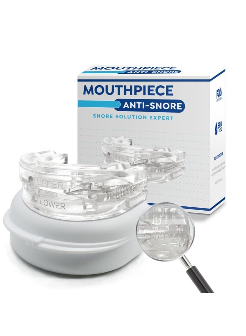 جوي وورلد جهاز مكافحة الشخير، واقي الفم المضاد للشخير، واقي الفم المضاد للشخير لجميع أشكال الفم، مضاد للطحن، قابل لإعادة الاستخدام، حل فعال لتخفيف صريف الأسنان وطحن الأسنان للرجال والنساء (أبيض) - Image 1