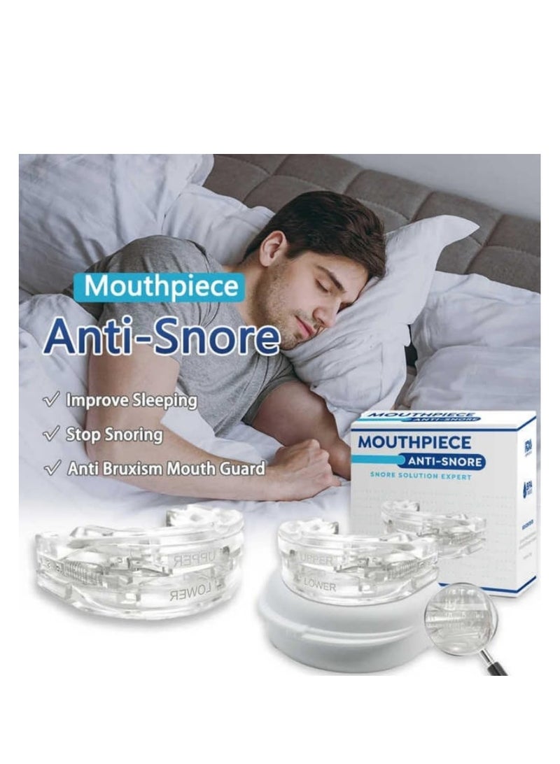 جوي وورلد جهاز مكافحة الشخير، واقي الفم المضاد للشخير، واقي الفم المضاد للشخير لجميع أشكال الفم، مضاد للطحن، قابل لإعادة الاستخدام، حل فعال لتخفيف صريف الأسنان وطحن الأسنان للرجال والنساء (أبيض) - Image 2