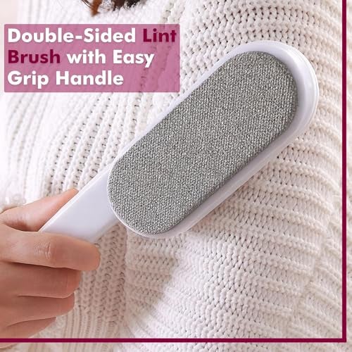 STRAW&WEAVE Lint Roller for Clothes with Brush | Pet Hair Roller | 1 Steel Wool Brush, 1 Handle, 180 Sheets with Dust Cover | Lint Remover for Pet Hair and Woolen Clothes - Image 3
