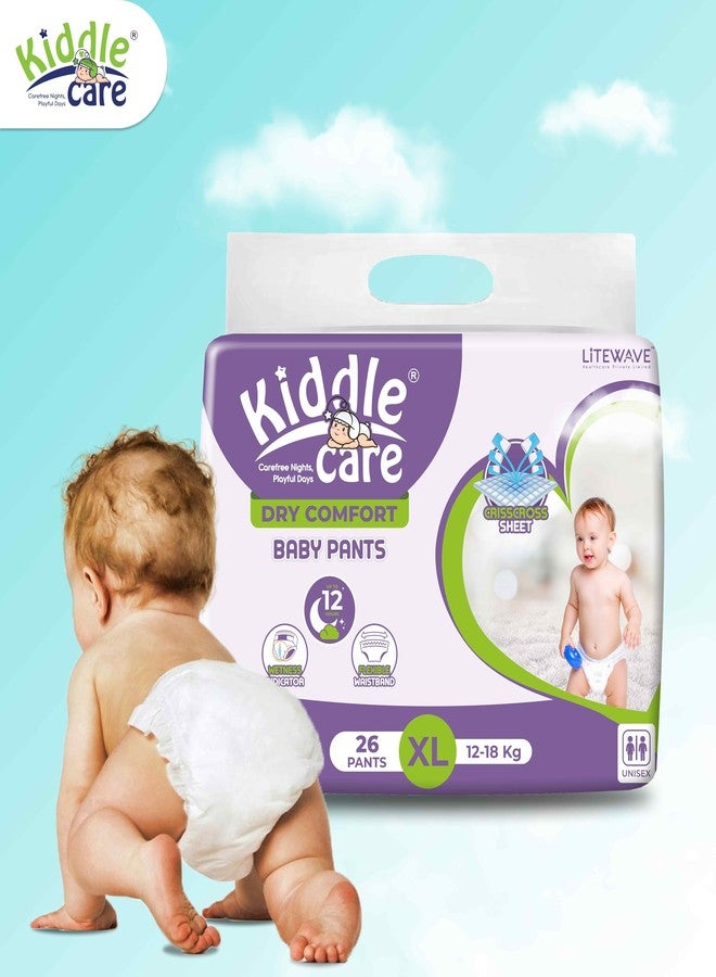 Kiddle Care Dry Comfort Baby Diaper Pants Advanced Soft |Extra Large (XL) | 12-18 Kg |Pack of 1 |26 Pieces| Up to 12 Hours Protection, Prevents Leakage, Wetness Indicator - Image 2