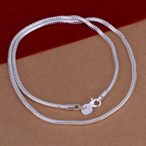 Cutesmile Fashion Jewelry 925 Sterling Silver Italian 1mm/2mm/3mm Snake Chain Crafted Necklace (16Inches, 3MM) - Image 4