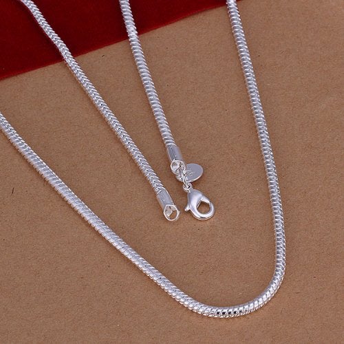 Cutesmile Fashion Jewelry 925 Sterling Silver Italian 1mm/2mm/3mm Snake Chain Crafted Necklace (16Inches, 3MM) - Image 2