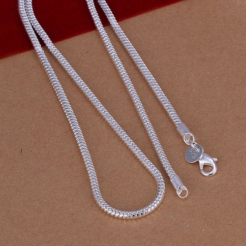 Cutesmile Fashion Jewelry 925 Sterling Silver Italian 1mm/2mm/3mm Snake Chain Crafted Necklace (16Inches, 3MM) - Image 3