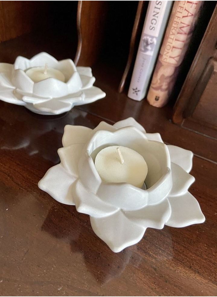 Generic Candle holder decorative modern lotus flower shape / 2 pcs  - Image 1
