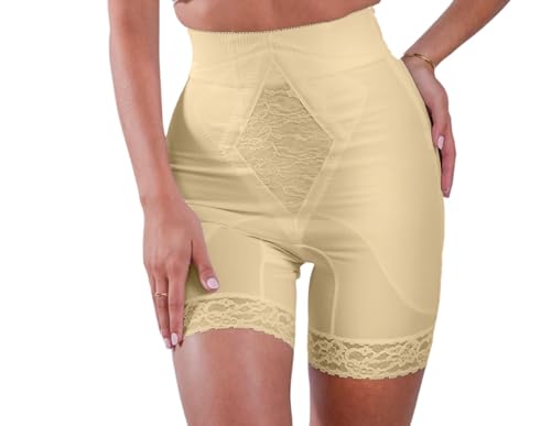 Rago 6206 - High Waist Long Leg Shaper | Made in USA | No Top Roll Waistband | Quality Material | Medium Control | Beige 6XL/42 - Image 1