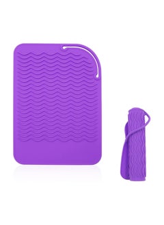 Heat Resistant Silicone Mat Pouch, Styling Tools Heat Mat, Silicone Anti-heat Pad for Hair Straightener, Curling Irons, Flat Irons, Waver , Purple