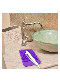 Bukela Heat Resistant Silicone Mat Pouch, Styling Tools Heat Mat, Silicone Anti-heat Pad for Hair Straightener, Curling Irons, Flat Irons, Waver , Purple  - Image 3