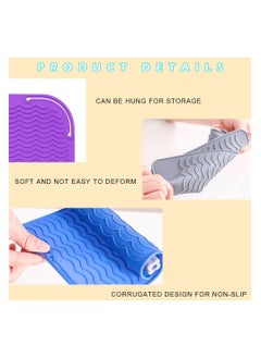 Bukela Heat Resistant Silicone Mat Pouch, Styling Tools Heat Mat, Silicone Anti-heat Pad for Hair Straightener, Curling Irons, Flat Irons, Waver , Purple  - Image 4