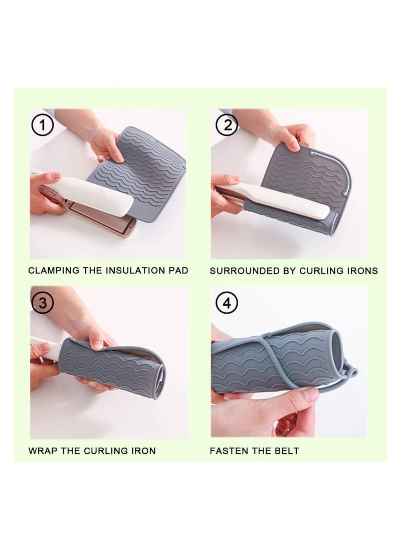 Bukela - Heat Resistant Silicone Mat Pouch, Styling Tools Heat Mat, Silicone Anti-heat Pad for Hair Straightener, Curling Irons, Flat Irons, Waver , Purple - Image 1