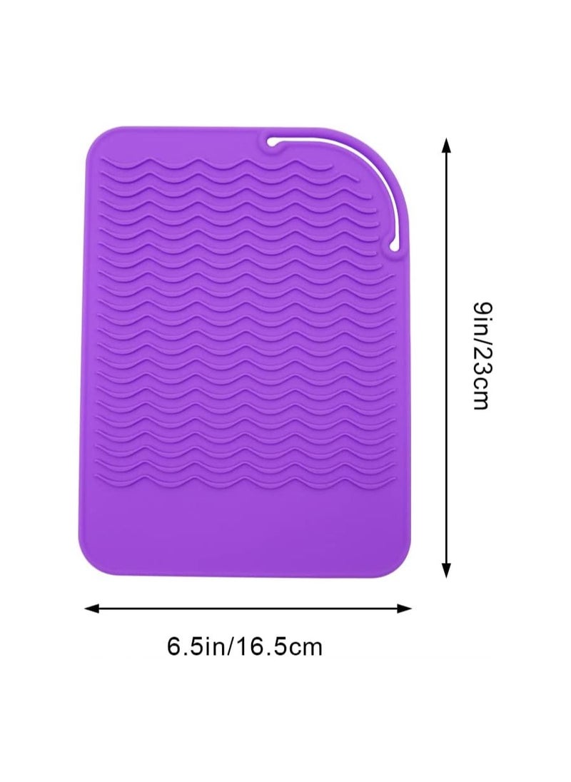 Bukela - Heat Resistant Silicone Mat Pouch, Styling Tools Heat Mat, Silicone Anti-heat Pad for Hair Straightener, Curling Irons, Flat Irons, Waver , Purple - Image 1
