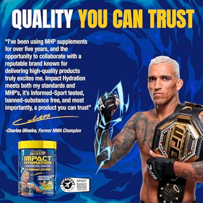 Maximum Human Performance MHP Impact Hydration “Do Bronx Edition” Electrolyte Creatine Sports Drink Mix, No Artificial Sweeteners or Colors, Performance, Strength, Recovery, Brazilian Punch, 30 Servings - Image 3