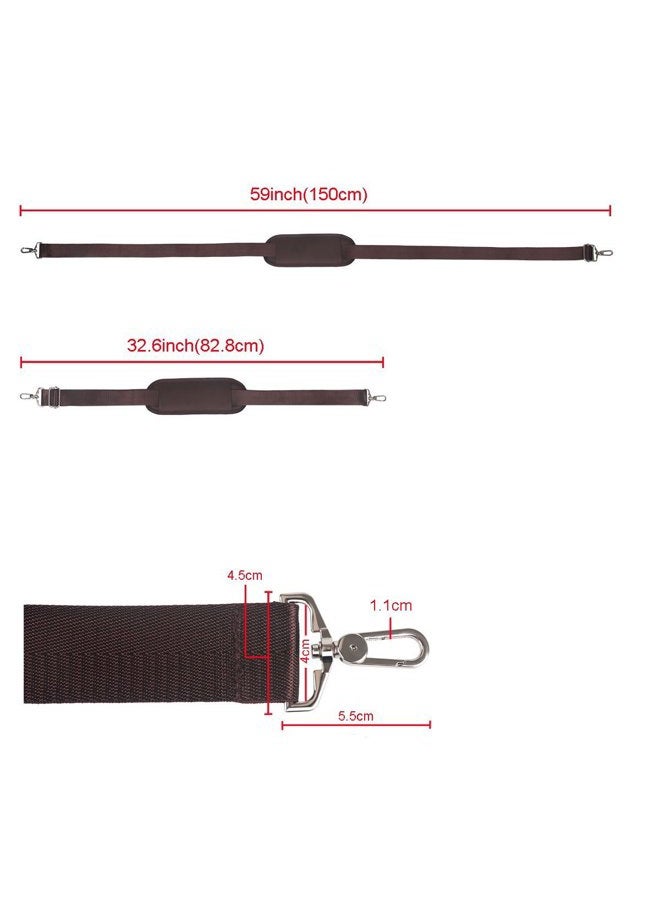 BOMKEE Shoulder Strap BOMKEE Universal Replacement Adjustable Bag Strap with 59 Inch Metal Swivel Hooks and Non-Slip Pad for Laptop Case Briefcase Messenger Bag Diaper Bag Camera Bag Travel Bag (Brown - Image 3