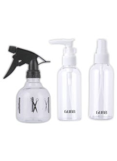 GUBB GUBB Travel Bottles For Toiletries, Refillable Bottle Pump, Empty Mini Containers Bottle for Shower Gel, Liquid Soap,Toiletries, Atomiser & Hair Spray Bottle (Pack of 3) 