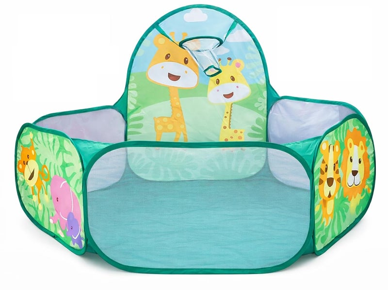 Magicwand 1-3 Years X-X-Large Size Polyster Multi-Colored Jungle Theme Pop-Up Activity Ball-Pool Play Tent[Without Balls][Age Upto 3 Yrs] - Image 1