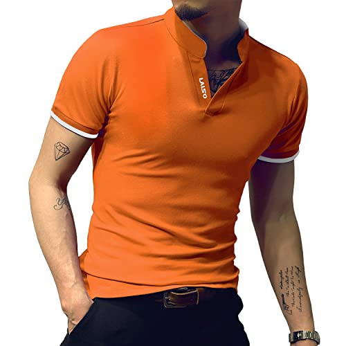 LOGEEYAR Mens Fashion Polo Henley Shirts Short/Long Sleeve Casual T-Shirts Slim Fit Cotton Polo Shirts for Men - Image 2