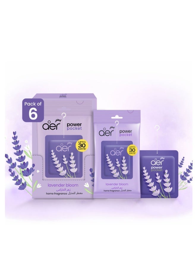 Aer Power Pocket Lavender Bloom Bathroom Fragrance, Pack of 6