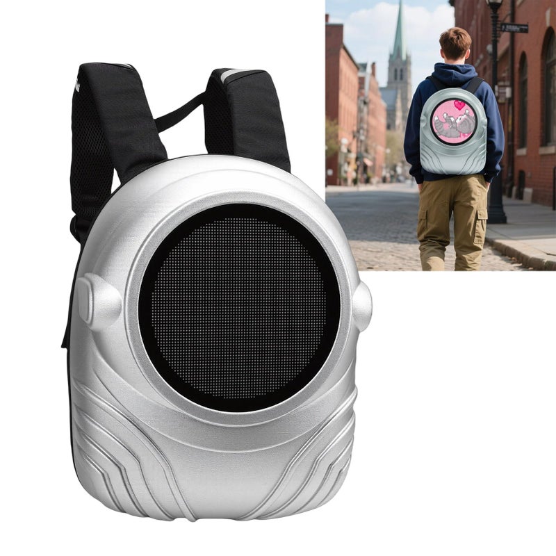 Space Themed LED Backpack with 64x64 Programmable Color Screen Large Capacity Waterproof Hardshell for Motorcycle Cycling Travel Gift - Image 2