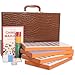 GUSTARIA Chinese Mahjong Set Mahjong Game Set with 146 Numbered Large Tiles 15 Blue Mahjong Tiles Set with Brown Carrying Case - Image 4