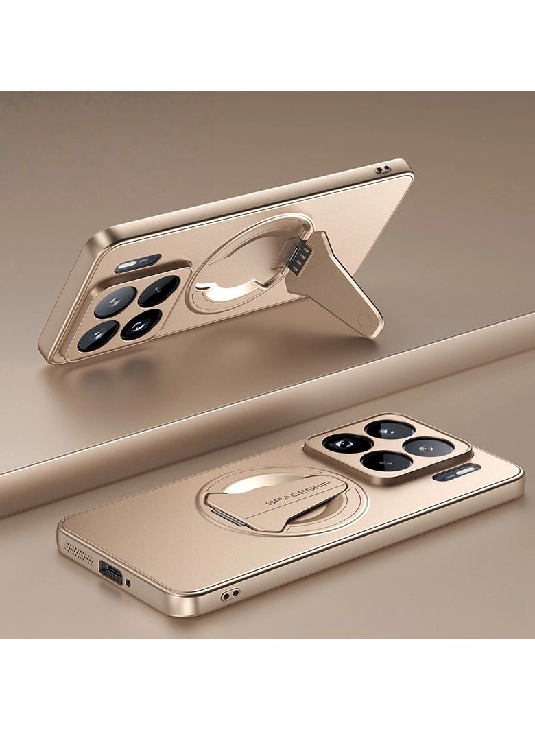 عام Fore Xiaomi 15SPRO Magnetic Stent Phone Case All-inclusive anti-drop frosted case Multi-functional protection