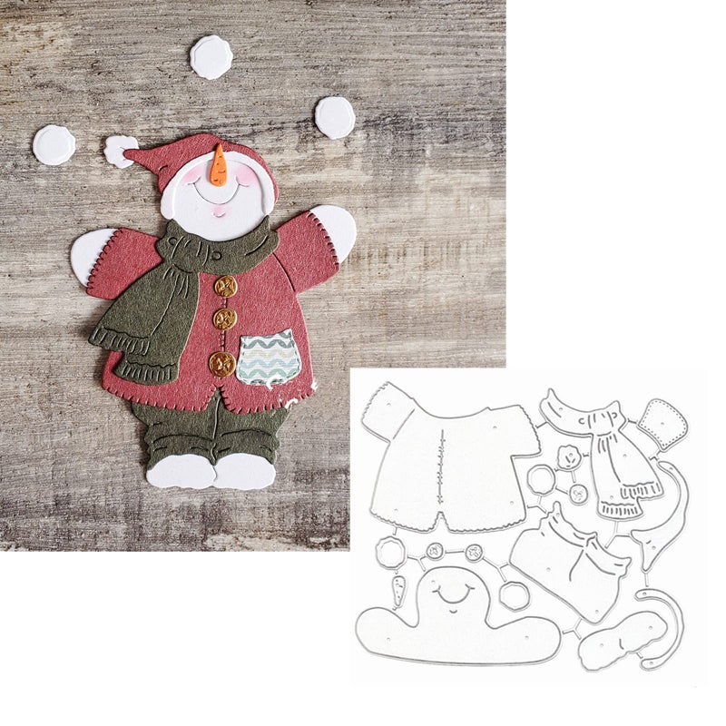 Christmas Snowman Metal Die CutsCute Snowman Cutting Dies Cut Stencils for DIY Scrapbooking Photo Decorative Embossing Paper Dies for Scrapbooking Card Making