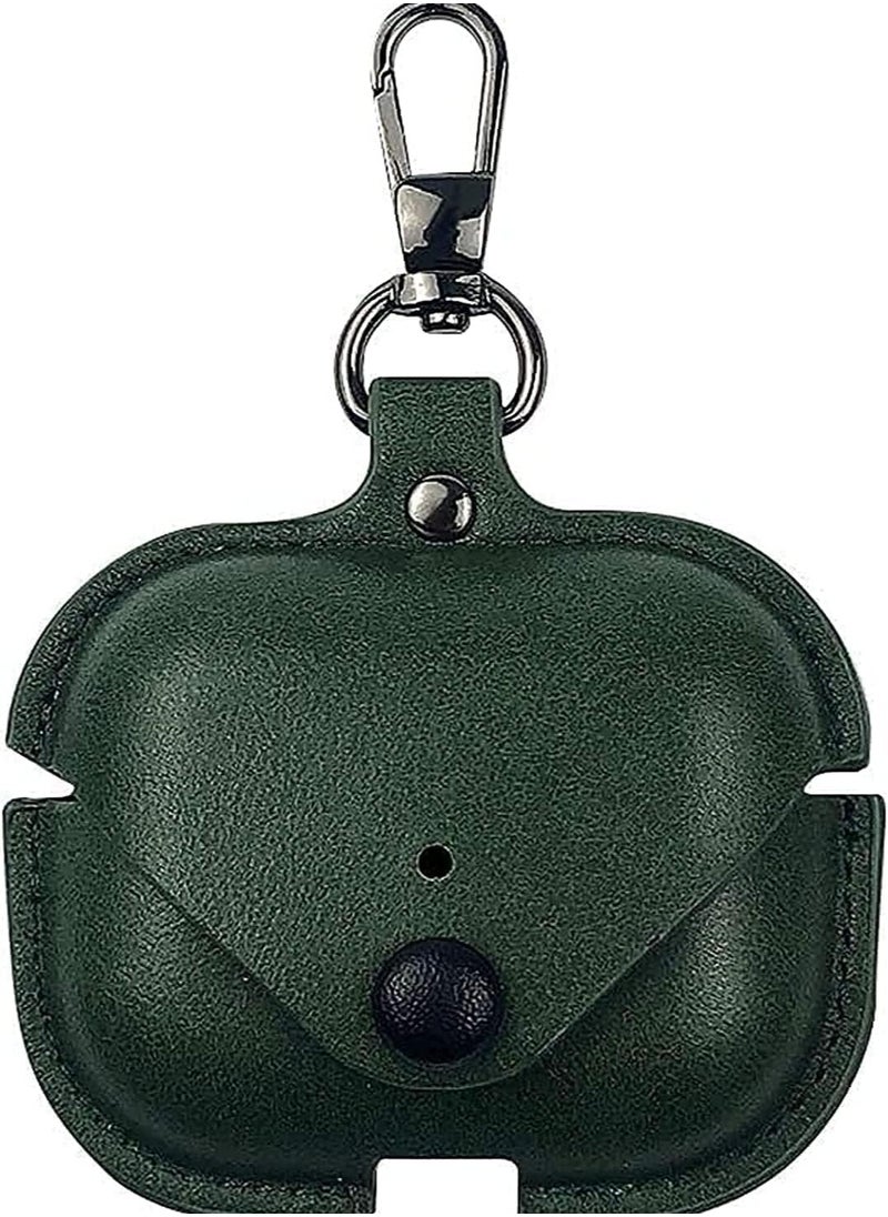 Generic AirPods Pro 2 Case (2022), Leather Protective Case Skin Cover with Keychain and Lock for Apple Airpods Pro 2 Case Green  - Image 5