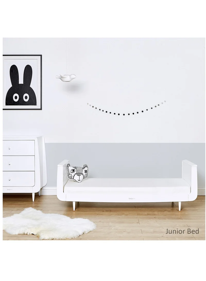 Snuz Snüz Kot Mode Convertible Infant / Toddler Cot Bed, Converts To Toodler And Junior Bed , Suitable From Birth To 10 Years, 120 X 81 X 25.5 Cm - White