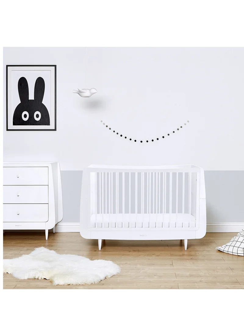 Snuz Snüz Kot Mode Convertible Infant / Toddler Cot Bed, Converts To Toodler And Junior Bed , Suitable From Birth To 10 Years, 120 X 81 X 25.5 Cm - White