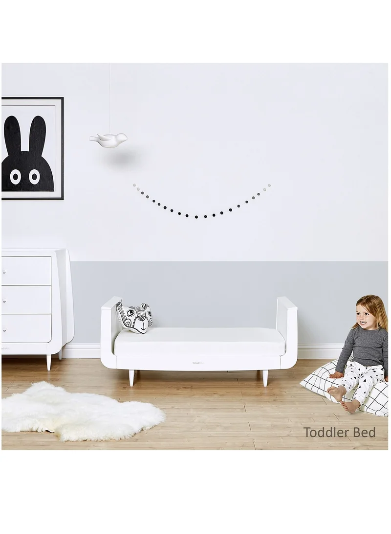 Snuz Snüz Kot Mode Convertible Infant / Toddler Cot Bed, Converts To Toodler And Junior Bed , Suitable From Birth To 10 Years, 120 X 81 X 25.5 Cm - White